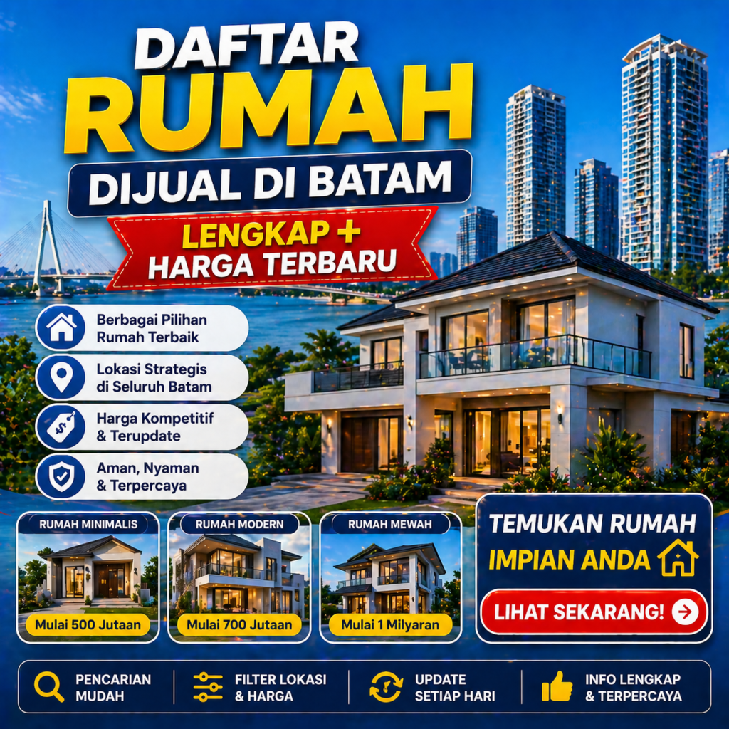 Rumah Dijual di Batam Murah & Strategis Terbaru 2026