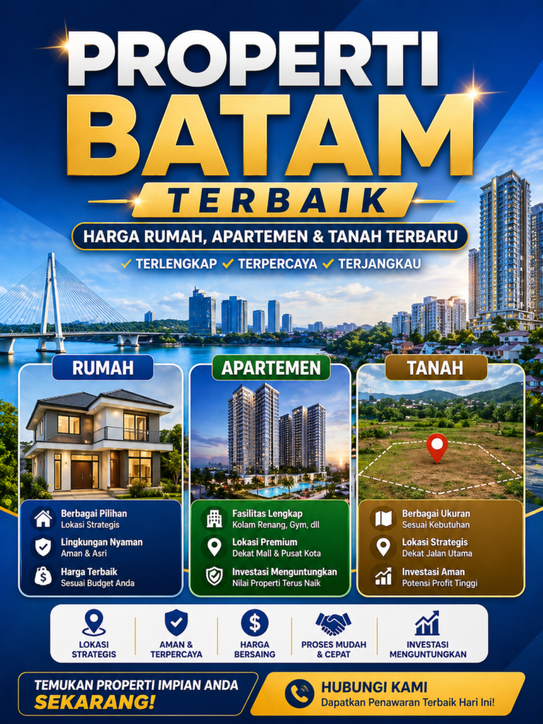 Properti Batam Terbaik: Harga Rumah, Apartemen & Tanah Terbaru